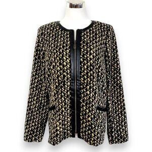 Bob‎ Mackie Wearable Art Fleece Zip Up Jacket Zip Up Size Medium